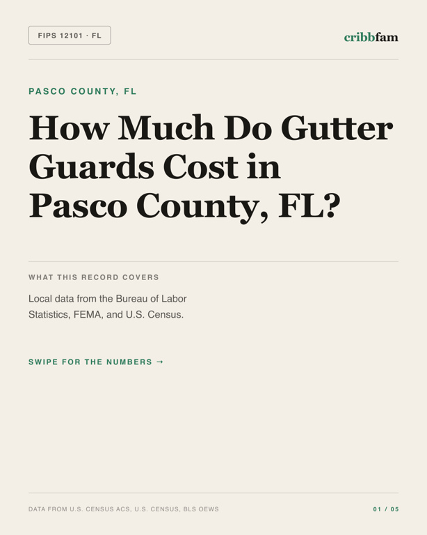 Gutter Guards in Pasco County, FL — regional cost snapshot