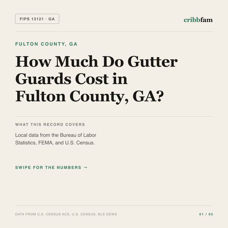 Gutter Guards cost snapshot for Fulton County, GA