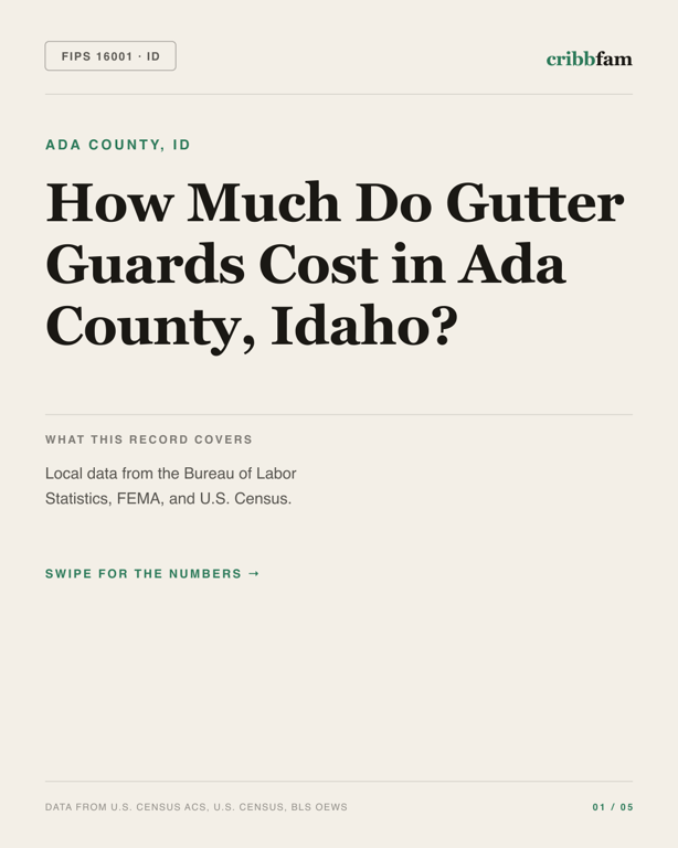 Gutter Guards in Ada County, ID — regional cost snapshot