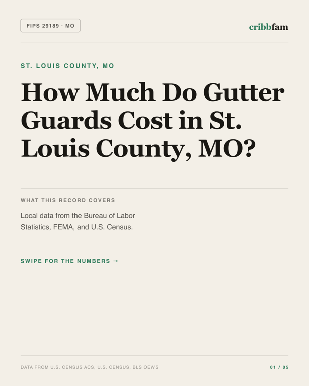 Gutter Guards in St Louis County, MO — regional cost snapshot