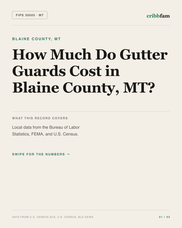Gutter Guards in Blaine County, MT — regional cost snapshot