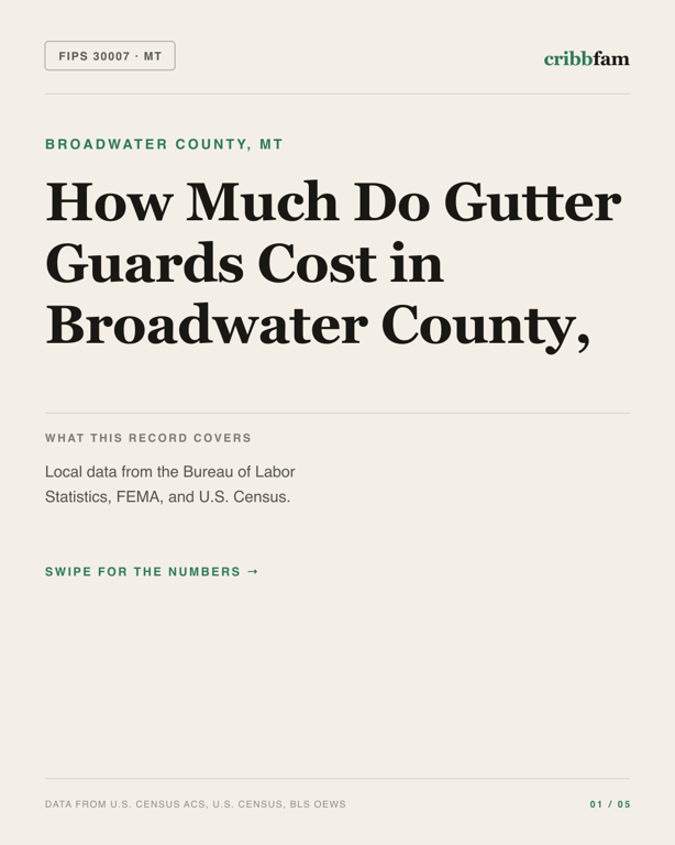 Gutter Guards in Broadwater County, MT — regional cost snapshot