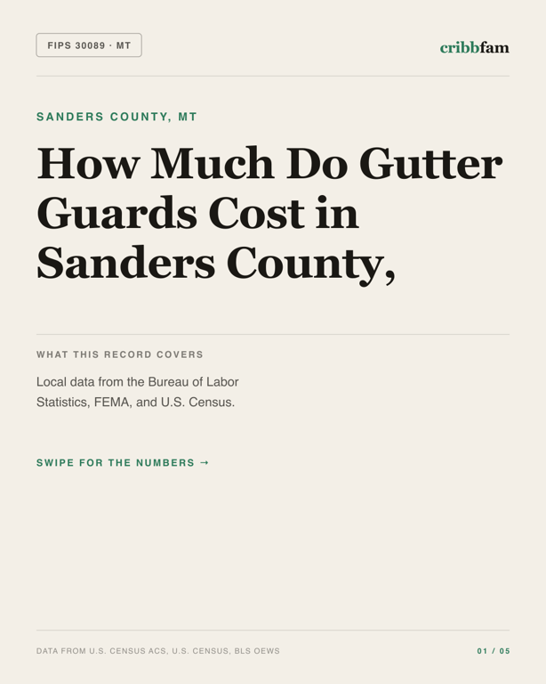 Gutter Guards in Sanders County, MT — regional cost snapshot
