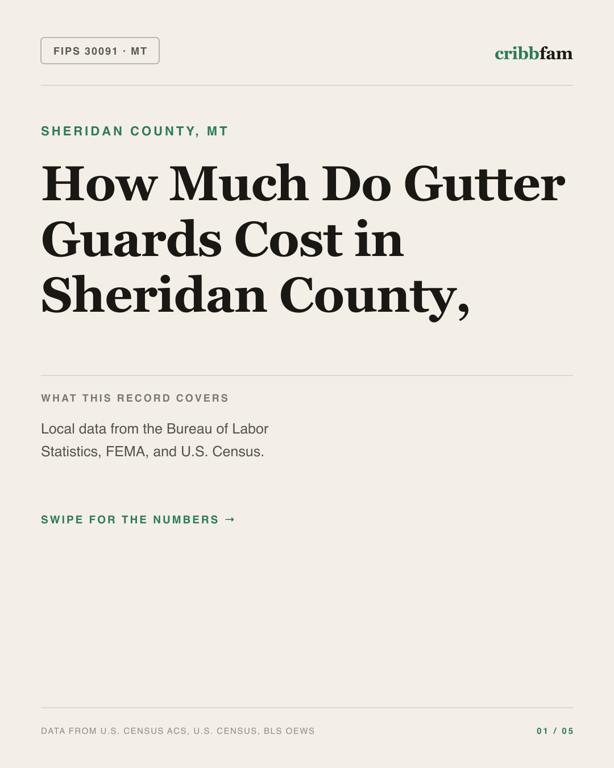 Gutter Guards in Sheridan County, MT — regional cost snapshot