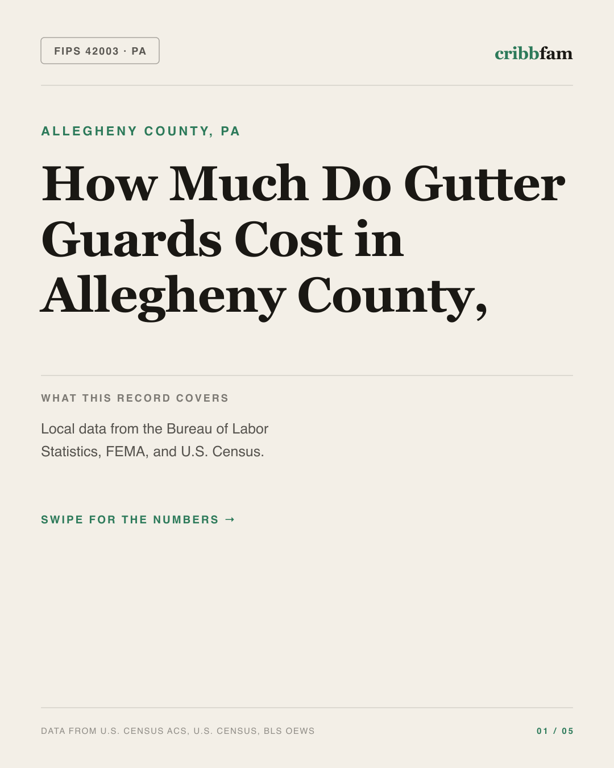 Gutter Guards in Allegheny County, PA — regional cost snapshot