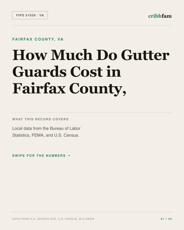 Gutter Guards in Fairfax County, VA — regional cost snapshot