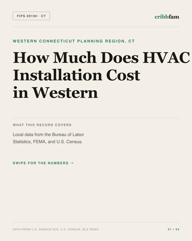 HVAC in Western Connecticut Planning Region, CT — regional cost snapshot