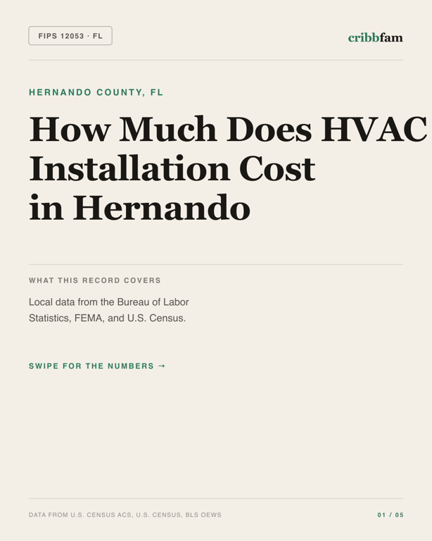 HVAC in Hernando County, FL — regional cost snapshot