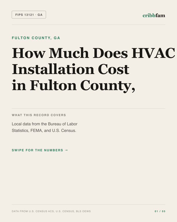 HVAC in Fulton County, GA — regional cost snapshot