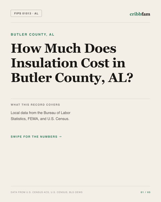 Insulation in Butler County, AL — regional cost snapshot