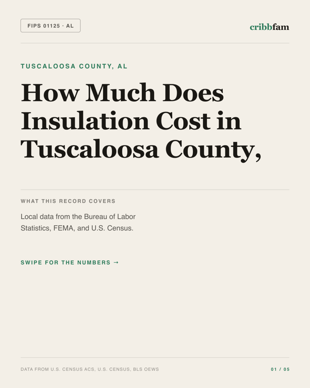 Insulation in Tuscaloosa County, AL — regional cost snapshot