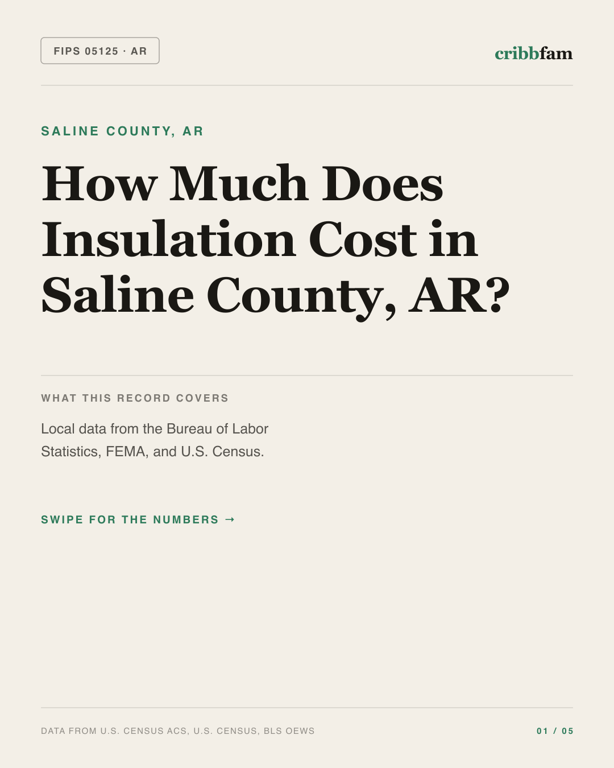 Insulation in Saline County, AR — regional cost snapshot