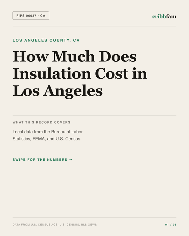 Insulation in Los Angeles County, CA — regional cost snapshot