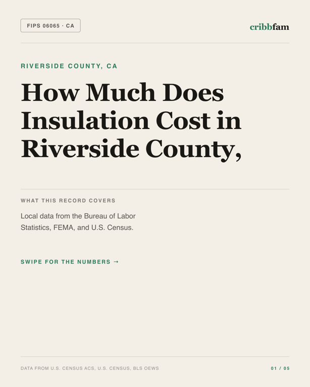 Insulation in Riverside County, CA — regional cost snapshot