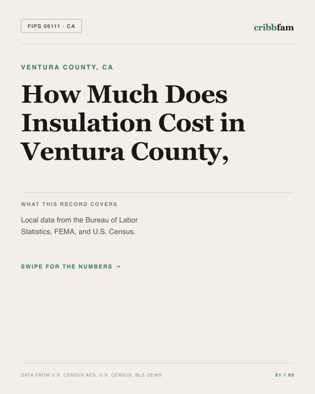 Insulation in Ventura County, CA — regional cost snapshot