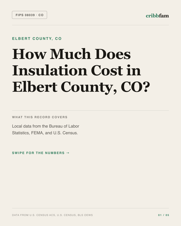 Insulation in Elbert County, CO — regional cost snapshot
