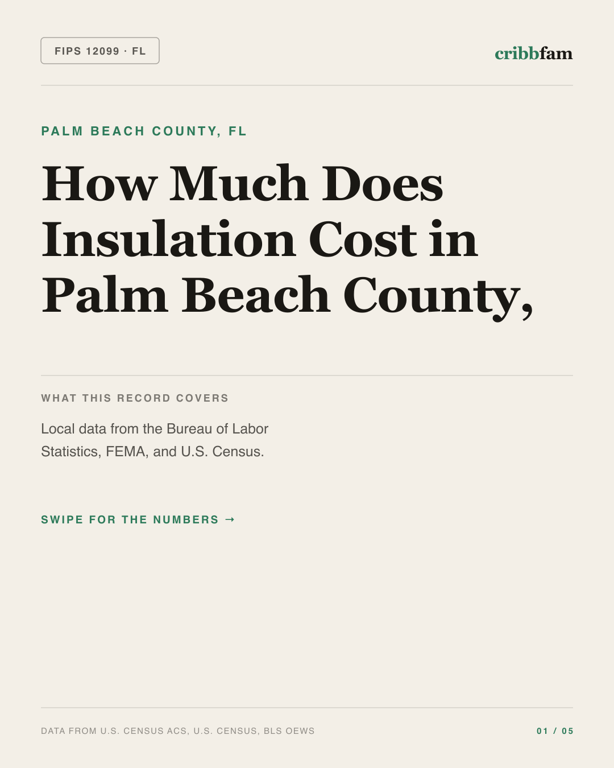 Insulation in Palm Beach County, FL — regional cost snapshot