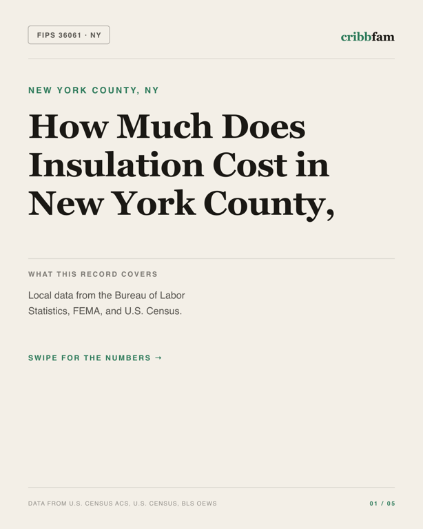 Insulation in New York County, NY — regional cost snapshot
