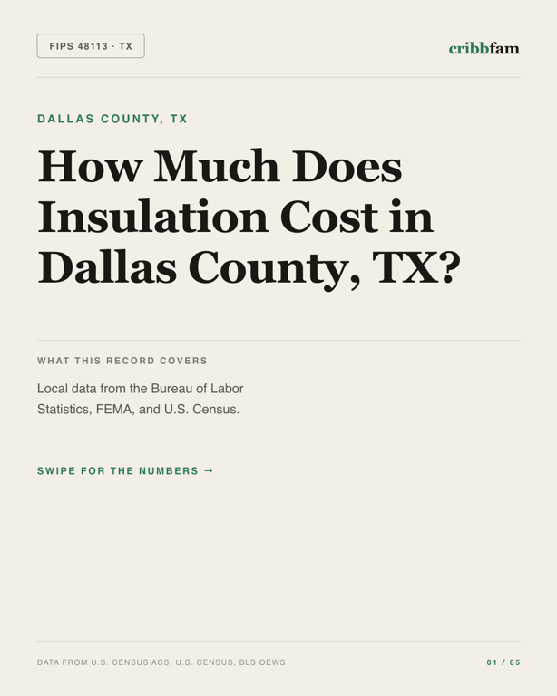 Insulation in Dallas County, TX — regional cost snapshot