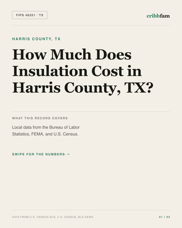 Insulation in Harris County, TX — regional cost snapshot