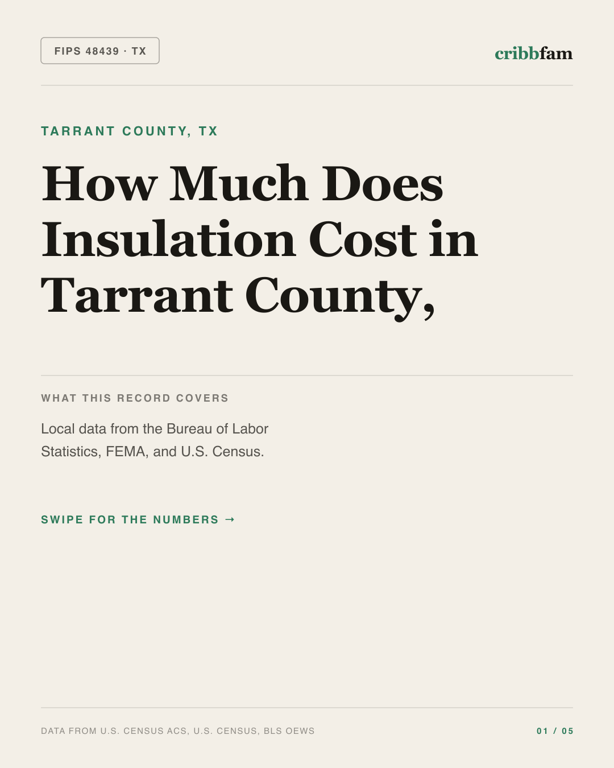 Insulation in Tarrant County, TX — regional cost snapshot