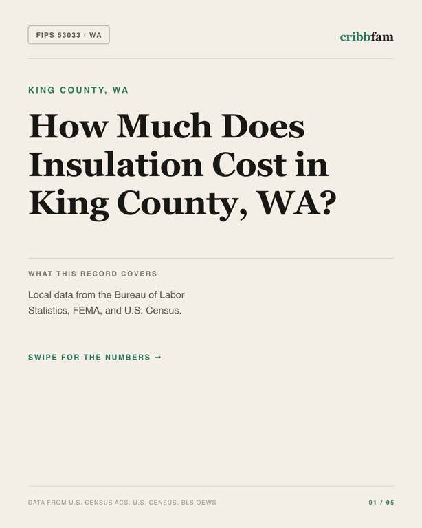 Insulation in King County, WA — regional cost snapshot