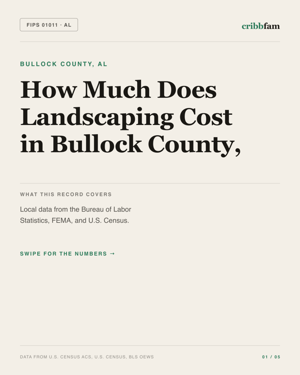 Landscaping in Bullock County, AL — regional cost snapshot
