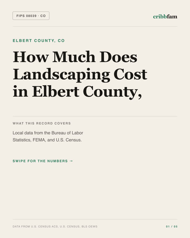 Landscaping in Elbert County, CO — regional cost snapshot