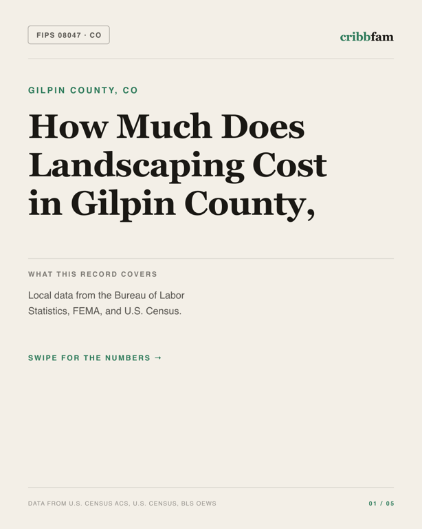Landscaping in Gilpin County, CO — regional cost snapshot
