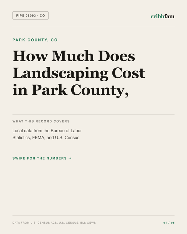 Landscaping in Park County, CO — regional cost snapshot