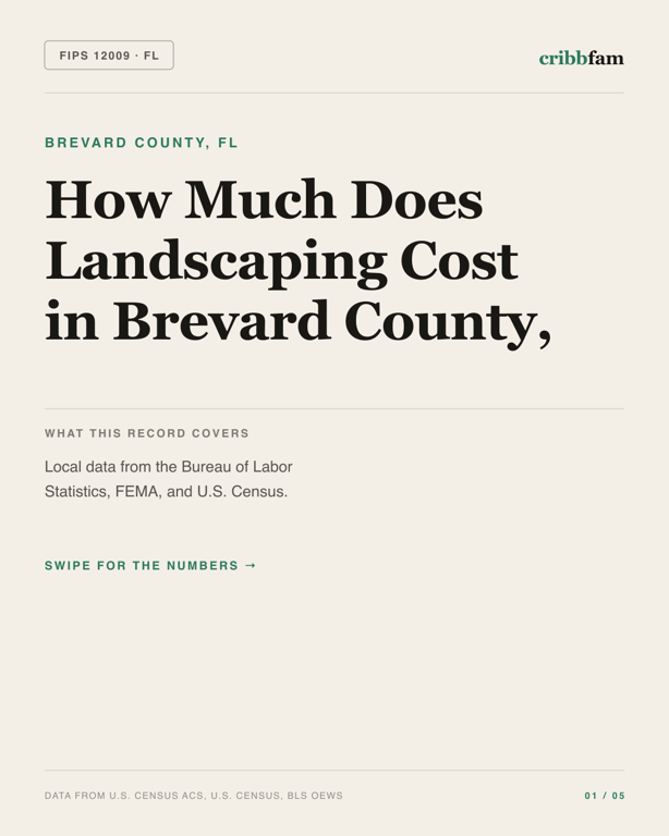 Landscaping in Brevard County, FL — regional cost snapshot