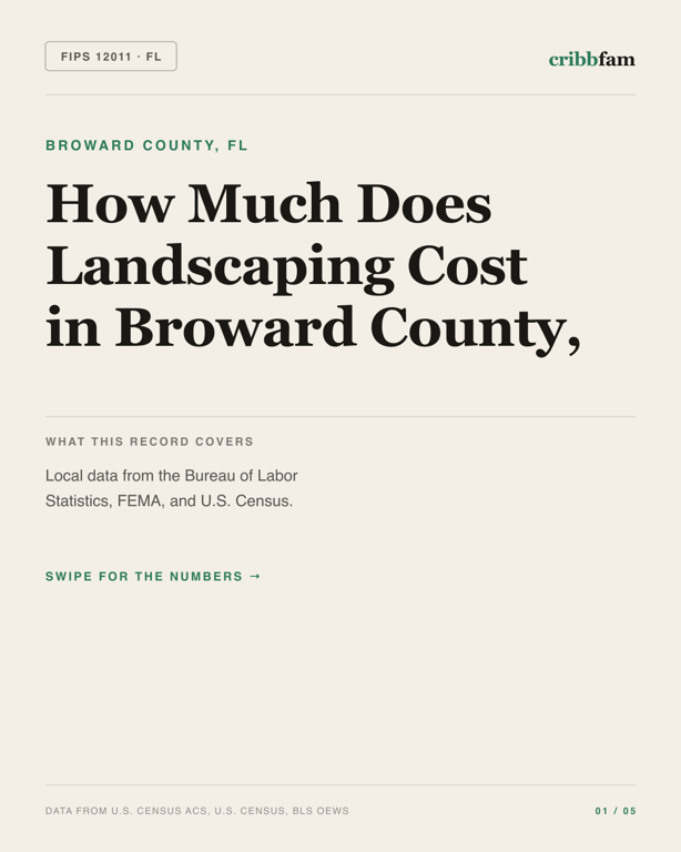Landscaping in Broward County, FL — regional cost snapshot