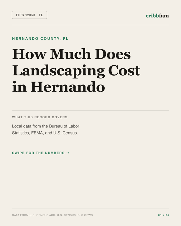 Landscaping in Hernando County, FL — regional cost snapshot