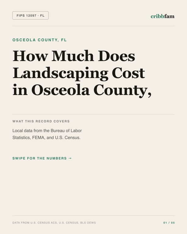 Landscaping in Osceola County, FL — regional cost snapshot