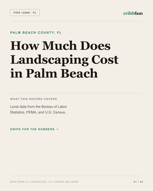 Landscaping in Palm Beach County, FL — regional cost snapshot