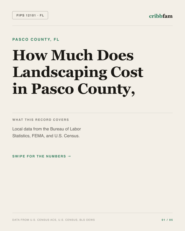 Landscaping in Pasco County, FL — regional cost snapshot