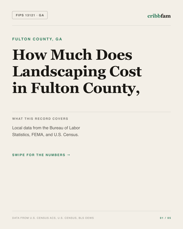 Landscaping in Fulton County, GA — regional cost snapshot