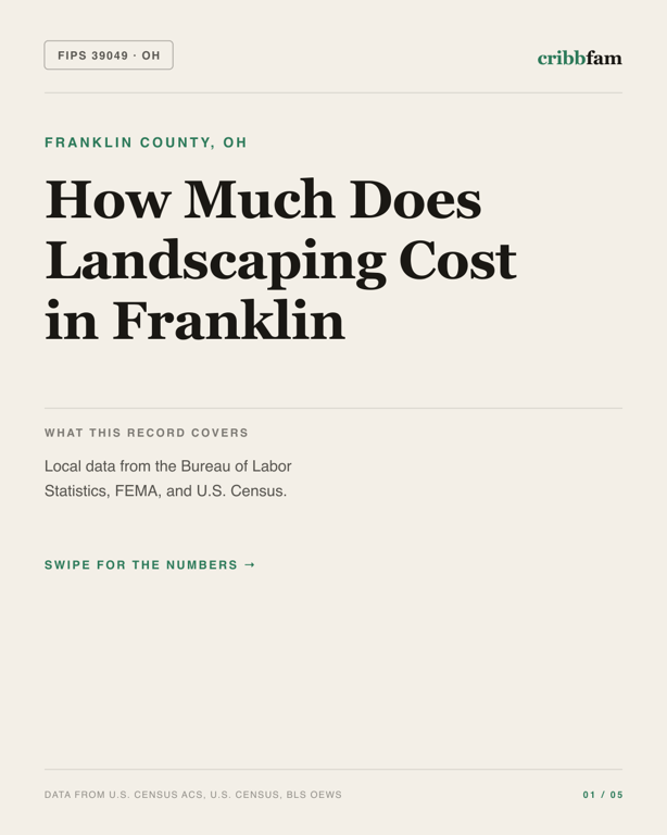 Landscaping in Franklin County, OH — regional cost snapshot