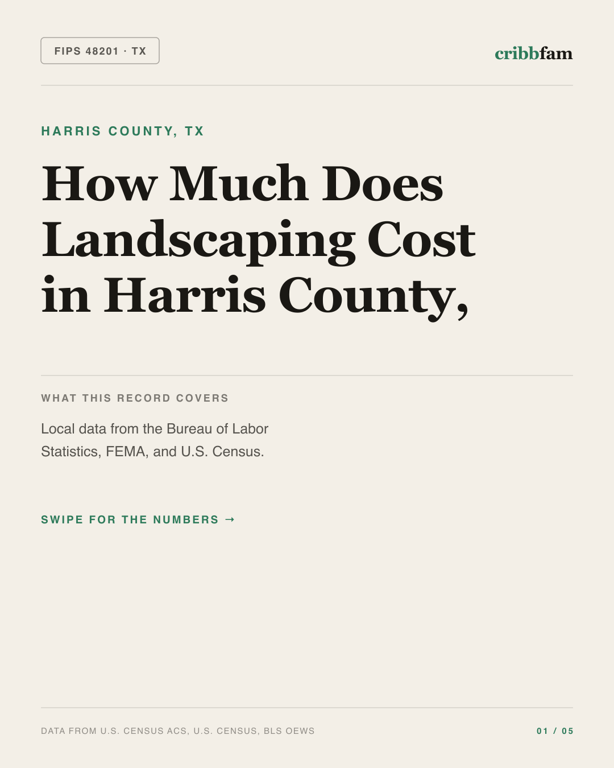 Landscaping in Harris County, TX — regional cost snapshot