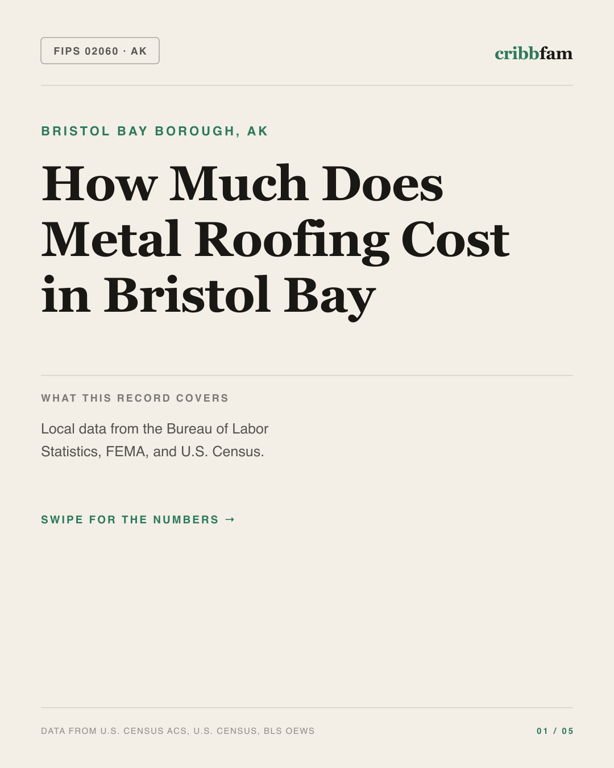 Metal Roofing in Bristol Bay Borough, AK — regional cost snapshot