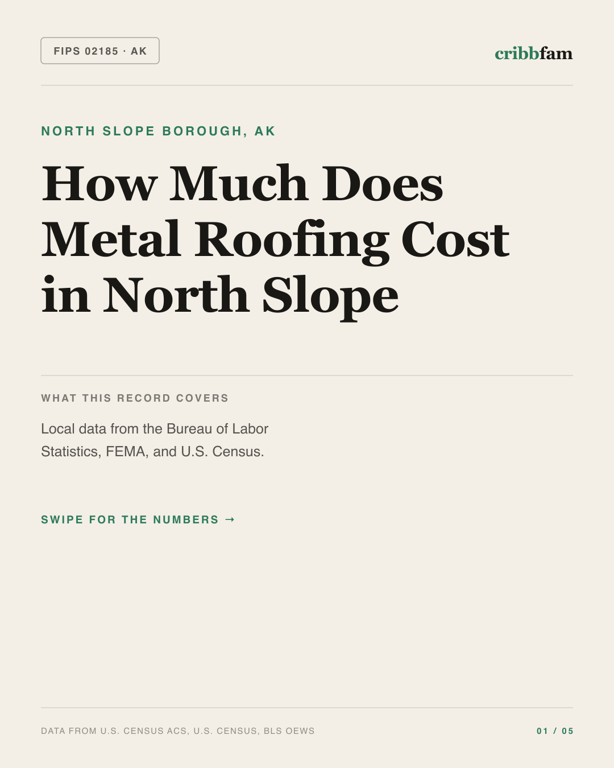 Metal Roofing in North Slope Borough, AK — regional cost snapshot