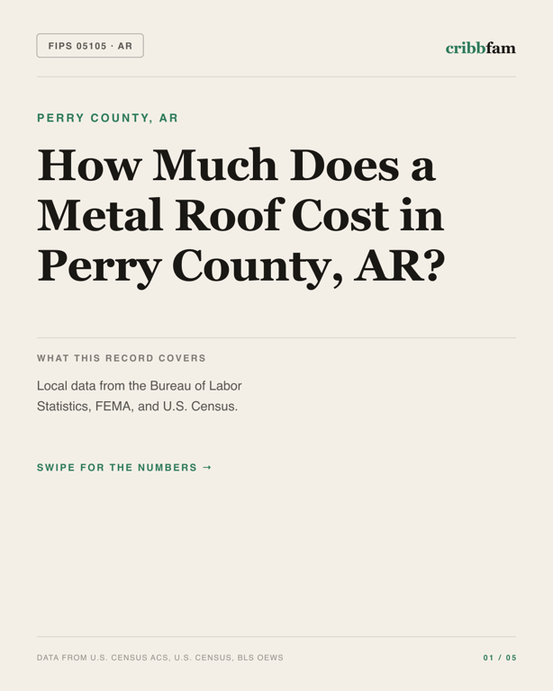 Metal Roofing in Perry County, AR — regional cost snapshot