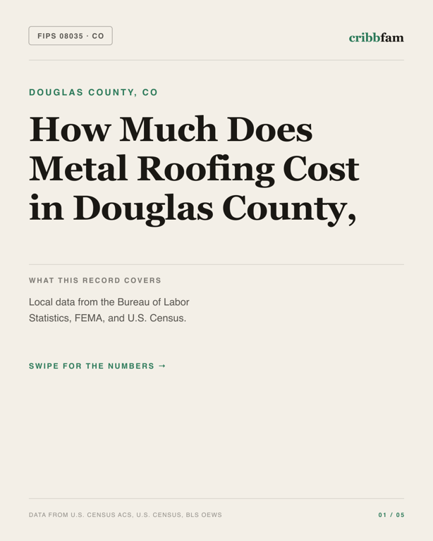 Metal Roofing in Douglas County, CO — regional cost snapshot