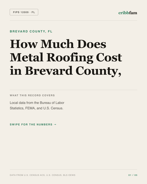 Metal Roofing in Brevard County, FL — regional cost snapshot
