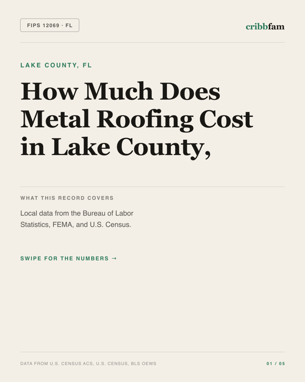 Metal Roofing in Lake County, FL — regional cost snapshot