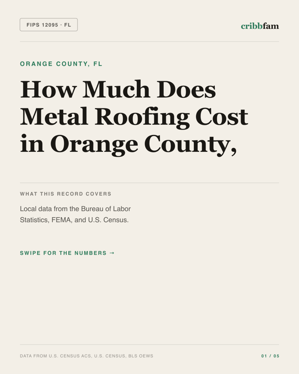 Metal Roofing in Orange County, FL — regional cost snapshot