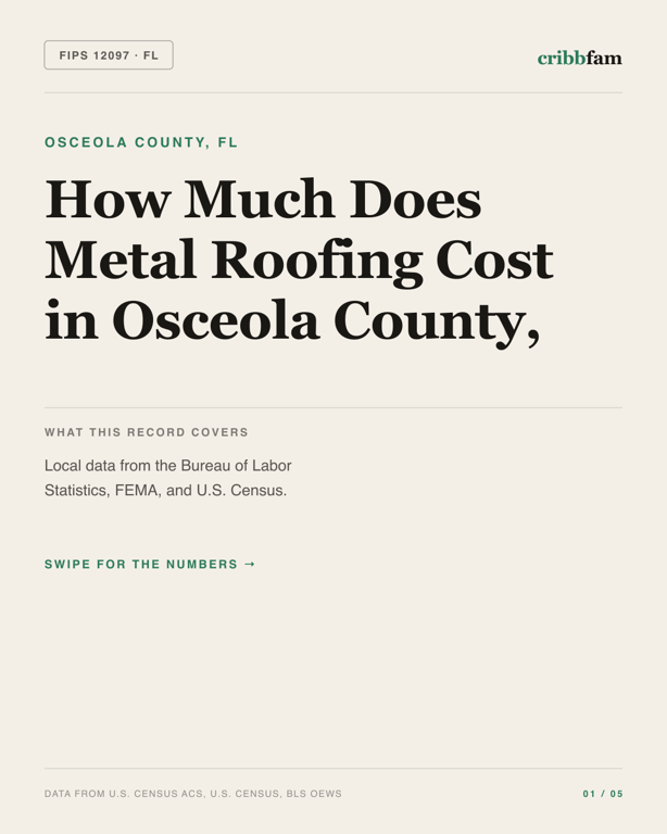 Metal Roofing in Osceola County, FL — regional cost snapshot