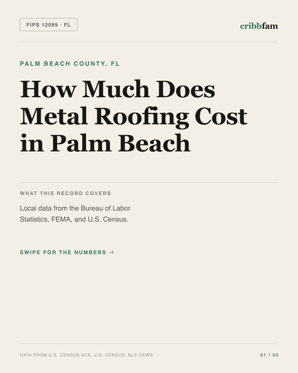 Metal Roofing in Palm Beach County, FL — regional cost snapshot