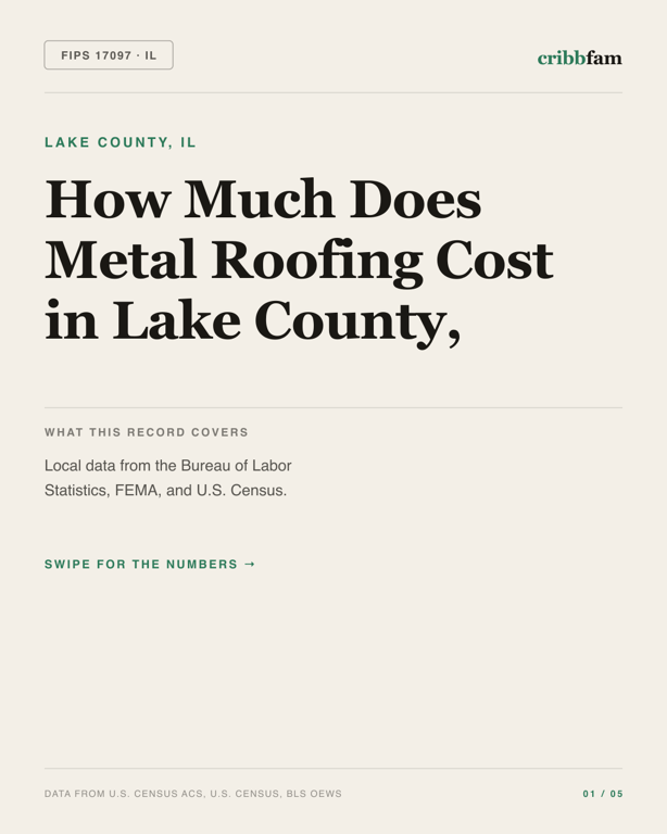 Metal Roofing in Lake County, IL — regional cost snapshot