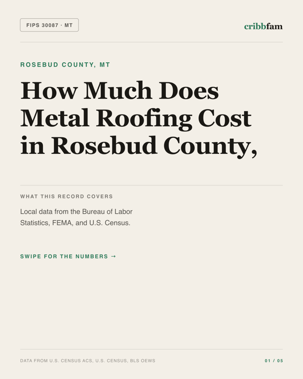 Metal Roofing in Rosebud County, MT — regional cost snapshot